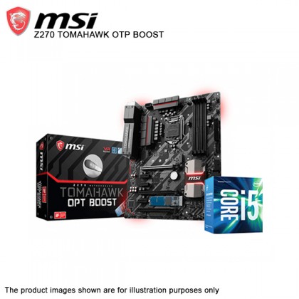 MSI Z270 TOMAHAWK OPT BOOST Intel 7th 6th Gen LGA 1151 DDR4 DVI HDMI M.2 USB 3.1 ATX Motherboard FOC 16GB Intel OPTANE + Intel Core i5 7400 Processor (6M Cache up to 3.50 GHz) MSI Z270 TOMAHAWK OPT BOOST Intel 7th 6th Gen LGA 1151 DDR4 DVI HDMI M.2 USB 3.1 ATX Motherboard FOC 16GB Intel OPTANE + Intel Core i5 7400 Processor (6M Cache up to 3.50 GHz)